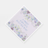 紫と青のフローラボーイシャワー紙ナプキン スタンダードランチョンナプキン (角)