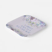 紫と青のフローラボーイシャワー ペーパープレート (傾斜あり)