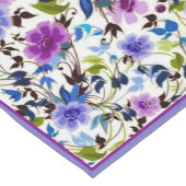 紫と青のフローラミディアムテーブルランナー ショートテーブルランナー (コーナー)