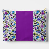 紫と青のフローラモノグラム アクセサリーポーチ (裏面)