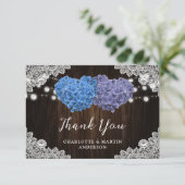 紫と青のフローラ結婚のサンキューカード サンキューカード (スタンド正面)