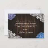 紫と青のフローラ結婚のサンキューカード サンキューカード (裏面)