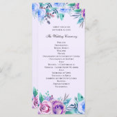 紫と青のフローラ結婚の。水彩花 プログラム (正面/裏面)
