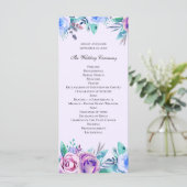 紫と青のフローラ結婚の。水彩花 プログラム (スタンド正面)