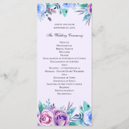 紫と青のフローラ結婚の。水彩花 プログラム