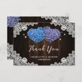 紫と青のフローラ結婚 サンキューカード (正面/裏面)