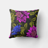 紫と青のフローラ クッション (裏面)