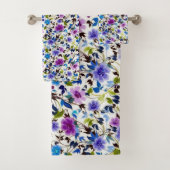 紫と青のフローラ バスタオルセット (インサイチュ)