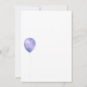 紫と青のベビーまたはブライダルシャワー(郵便) 招待状 (裏面)