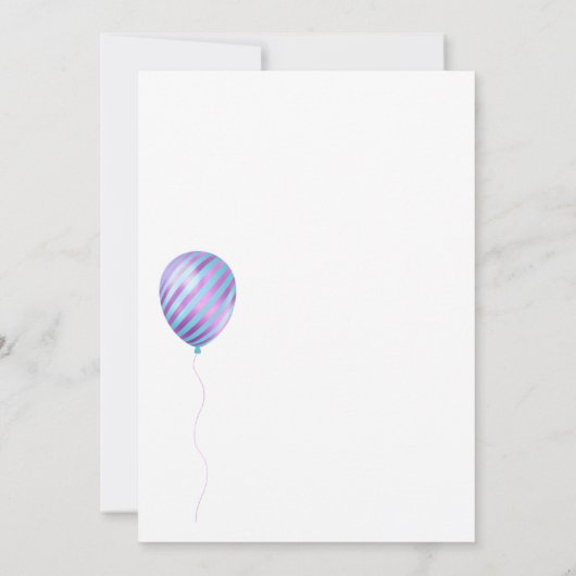 紫と青のベビーまたはブライダルシャワー(郵便) 招待状 (裏面)