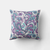 紫と青のペイズリー クッション (裏面)