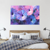 紫と青のペチュニア絵画 アブストラクト ウォールアート (インサイチュ (寝室))