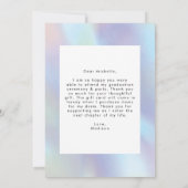 紫と青のホログラフィックフォトの卒業 サンキューカード (裏面)