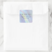 紫と青のホログラフィック卒業 スクエアシール (バッグ)