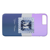 紫と青のモノグラパーソナライズされたム Case-Mate iPhoneケース (裏面(横))