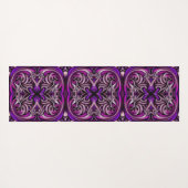 紫と青のヨガパターン（の模様が）あるマット ヨガマット (裏面(横))