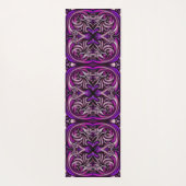 紫と青のヨガパターン（の模様が）あるマット ヨガマット (裏面)