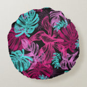 紫と青のラウンド装飾用クッション。 ラウンドクッション (裏面)