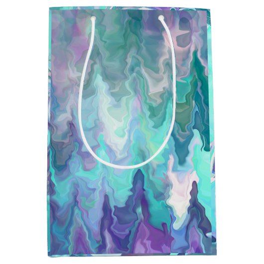 紫と青のラプソディ |抽象芸術アート ミディアムペーパーバッグ (正面)