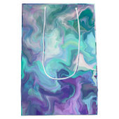 紫と青のラプソディ |抽象芸術アート ミディアムペーパーバッグ (裏面)