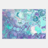 紫と青のラプソディ |抽象芸術アート ラッピングペーパーシート (正面3)