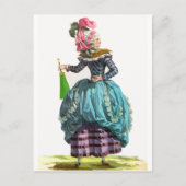 紫と青のレジシー フランス ファッション ドローイング ポストカード (正面)