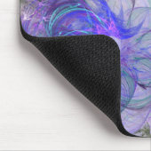 紫と青のレースのよう抽象芸術花デザイン マウスパッド (コーナー)