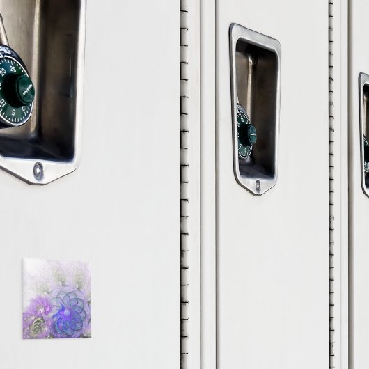 紫と青のレースのよう抽象芸術花デザイン マグネット (インサイチュ (ロッカー))