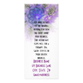 紫と青のレースのよう抽象芸術花デザイン ラックカード (裏面)