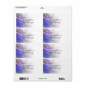 紫と青のレースのよう抽象芸術花デザイン ラベル (フルシート)