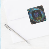 紫と青のロマンチックな蝶ファンタジア スクエアシール