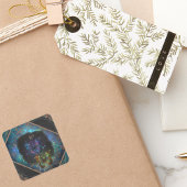 紫と青のロマンチックな蝶ファンタジア スクエアシール