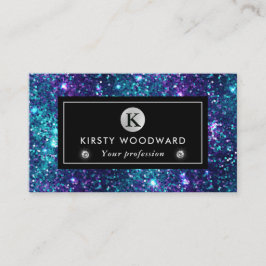 紫と青の人魚のシークインパターン 名刺
