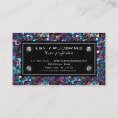 紫と青の人魚のシークインパターン 名刺 (裏面)