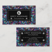 紫と青の人魚のシークインパターン 名刺 (正面/裏面)