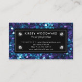 紫と青の人魚のシークインパターン 名刺 (裏面)