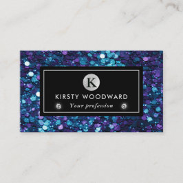 紫と青の人魚のシークインパターン 名刺