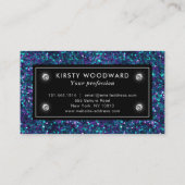 紫と青の人魚のシークインパターン 名刺 (裏面)