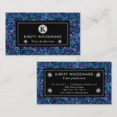 紫と青の人魚のシークインパターン 名刺 (正面/裏面)