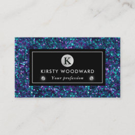 紫と青の人魚のシークインパターン 名刺