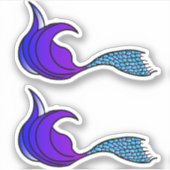 紫と青の人魚のテールシール シール (正面)