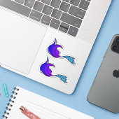 紫と青の人魚のテールシール シール (ノートパソコンとiPhone)