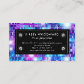 紫と青の人魚のモザイクパターン 名刺 (裏面)