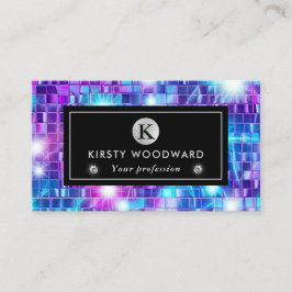 紫と青の人魚のモザイクパターン 名刺