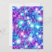 紫と青の人魚モザイクフレーム誕生日 招待状 (裏面)