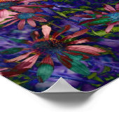 紫と青の円錐花序の花 ポスター (角)