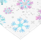 紫と青の冬の雪の結晶 テーブルクロス (アングル)