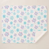 紫と青の冬の雪 シェルパブランケット (正面(横))