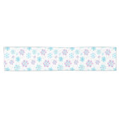 紫と青の冬の雪 ショートテーブルランナー (横)