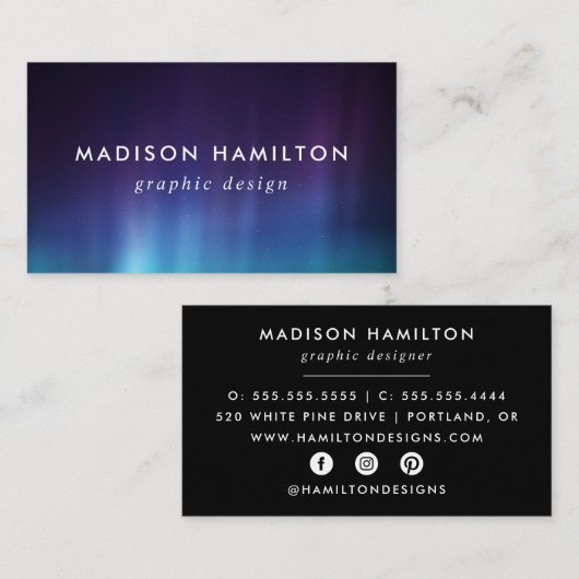 紫と青の北の光 名刺 (正面/裏面)